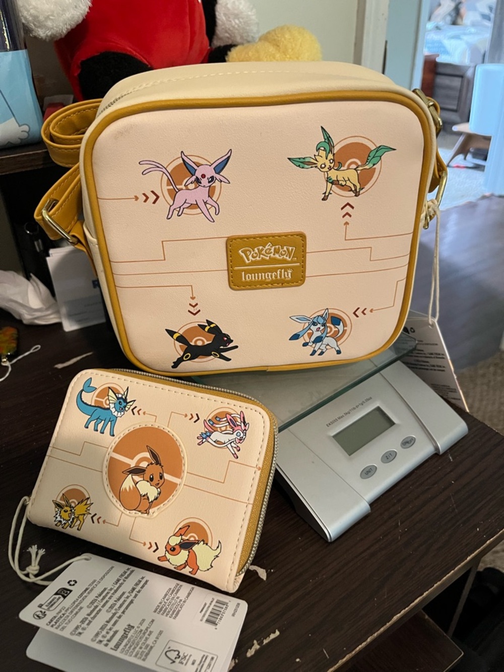 Loungefly Cream and Yellow Pokémon Eevee Evolutions Kids Bag & Wallet Set